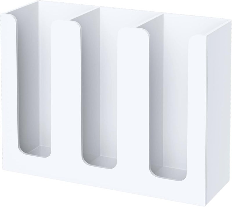KOTEMON Acrylic Cup Holder, 3 Compartment, Disposable Coffee Cup Dispenser Storage Organizer, White - Image 1